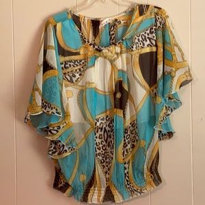 Multicolored top L silk